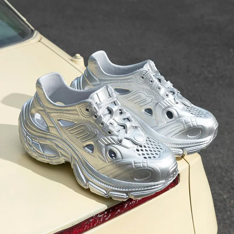 2025 Summer New Fashion Breathable Chunky Sneakers Women EVA Non Slip Wading Platform Shoes Woman Outdoor Thick Sole Sports Shoe