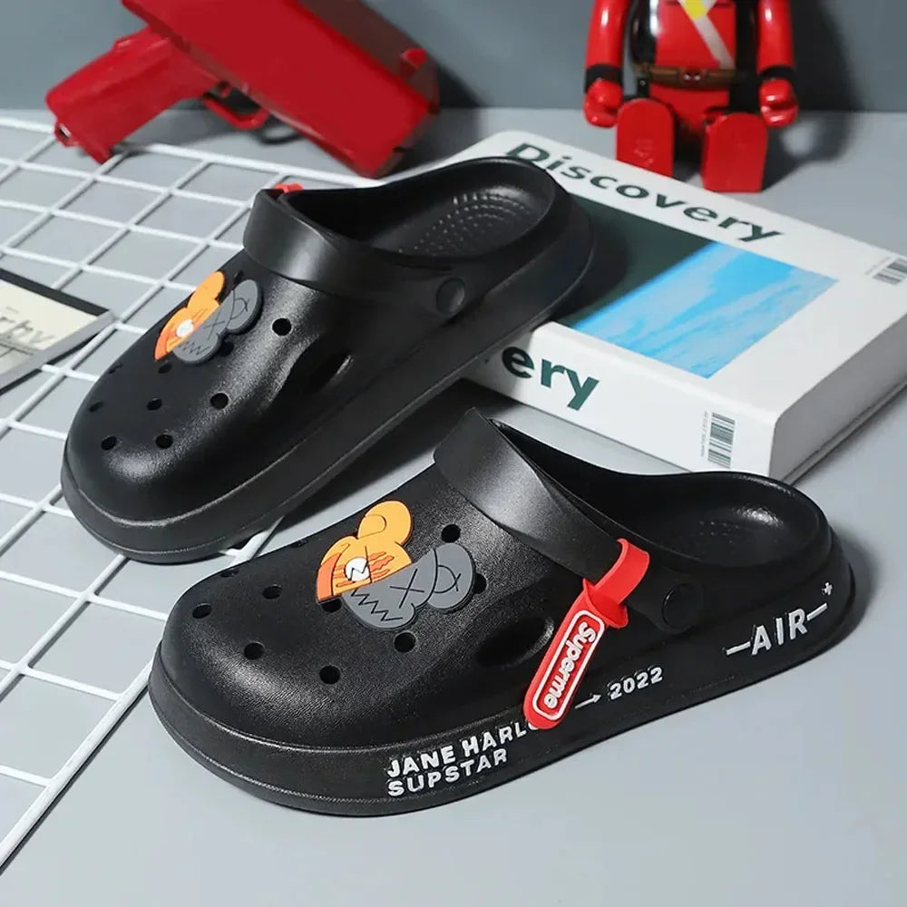Summer Man Sandals Lightweight Home Beach Sandals Women Slippers Outdoor Quick Dry Flat Soft EVA Hole Shoes Women Clogs 2024