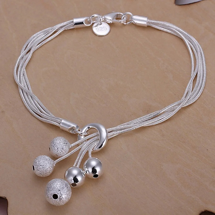 Noble 925 Sterling Silver Square Solid Chain Bracelet For Women Men Charm Party Gift Wedding Fashion Jewelry - Live Store 4U
