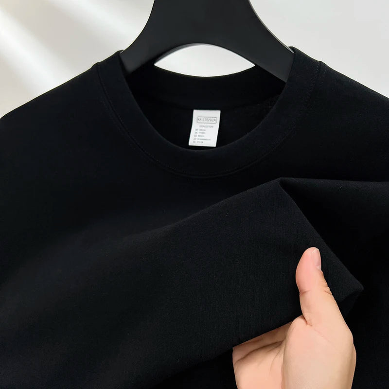 100% pure cotton summer high-end brand men's short sleeve round neck fashionable style half sleeved top breathable T-shirt - Live Store 4U