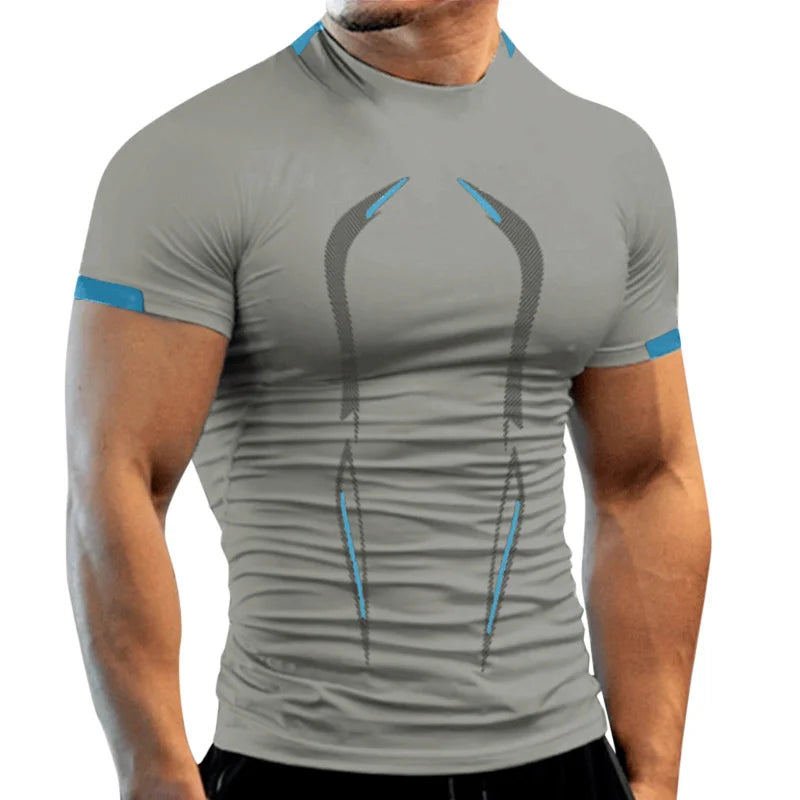 New Summer Gym Breathable T Shirt Men Quick Drying Jogging TShirt Men Training Tees Fitness Tops Running T-shirt - Live Store 4U
