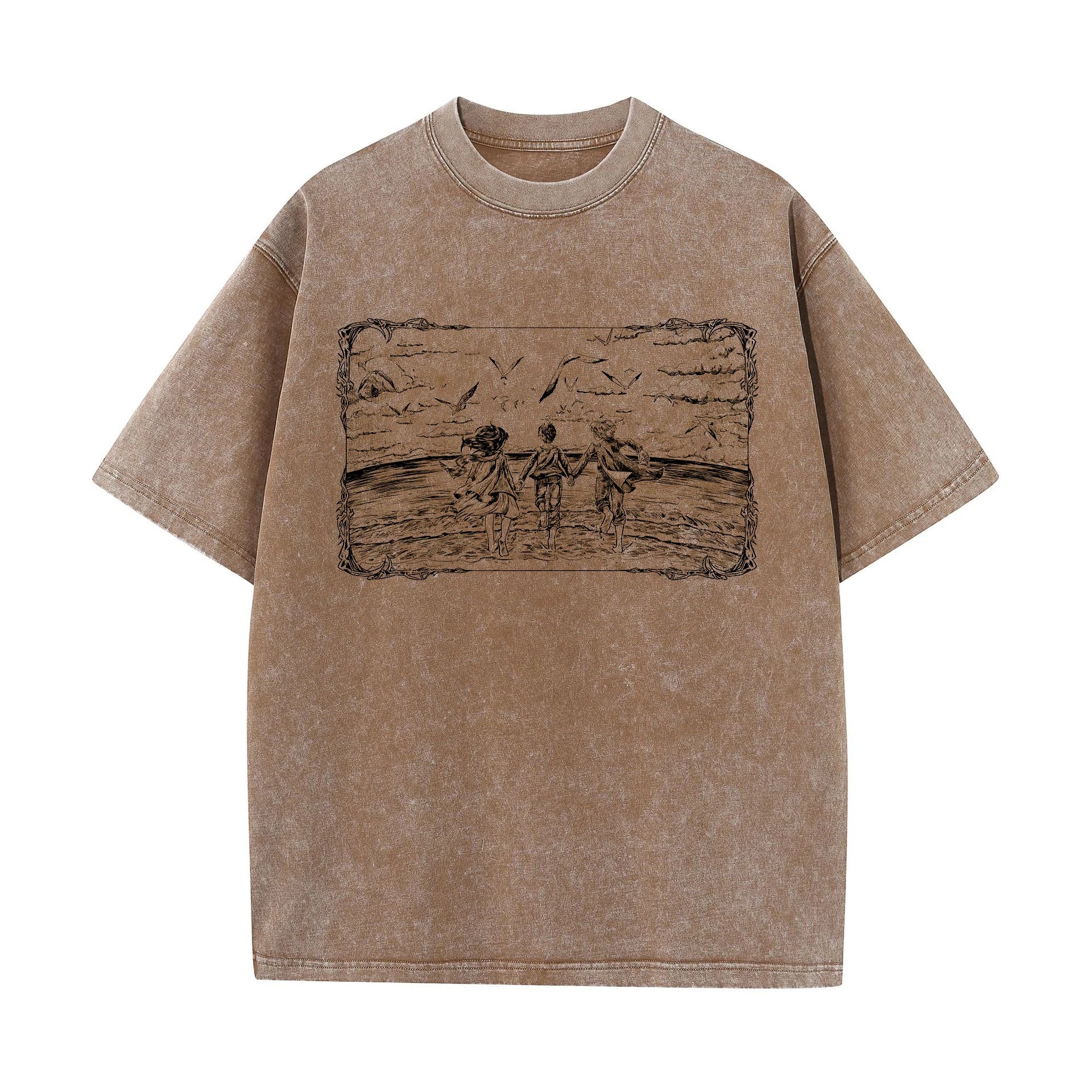 Men Washed Anime Attack On Titan T-Shirt Hip Hop Streetwear Graphic Print Oversize Tshirt Short Sleeve Cotton Loose Vintage Tops - Live Store 4U