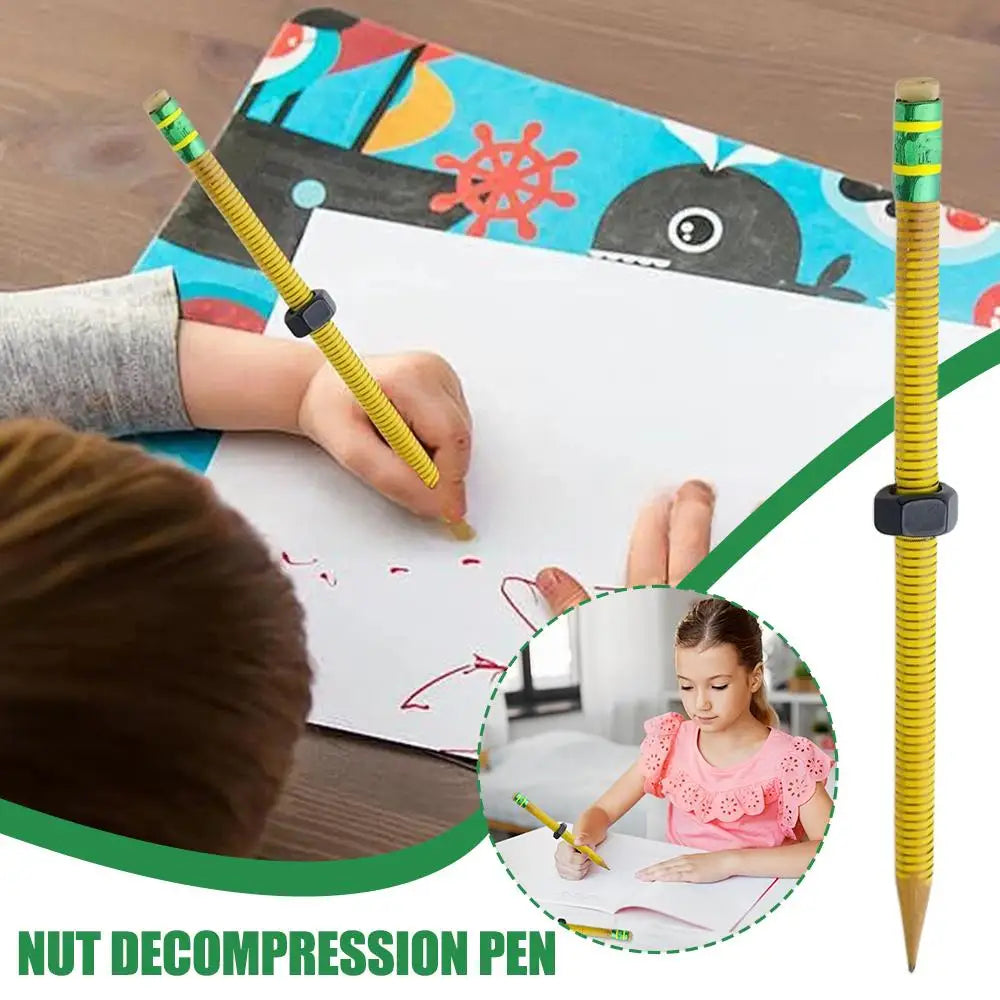 2025 New Stress Relief ADHD Pencil Enhances Focus Relieve Anxiety Rotating Pen Threaded Fidget Pencil Gifts for Autism Kids