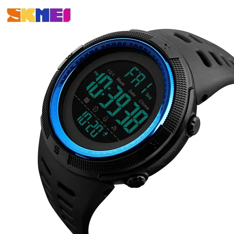 SKMEI 1251 Waterproof Digital Watch for Men Sport Countdown Electronic Wristwatches Mens Military LED Clock 1560 Reloj Hombre