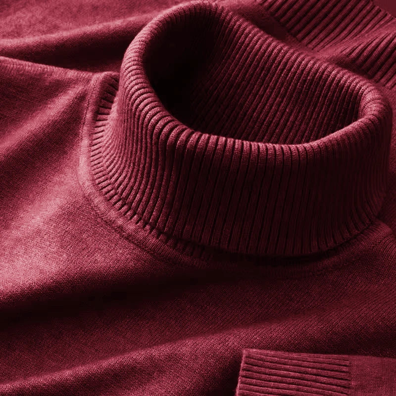 New Mens Knitted Sweaters Solid Color Turtleneck Breathable Pullovers Warm Outdoor Basic Streetwear autumn Business Tops - Live Store 4U