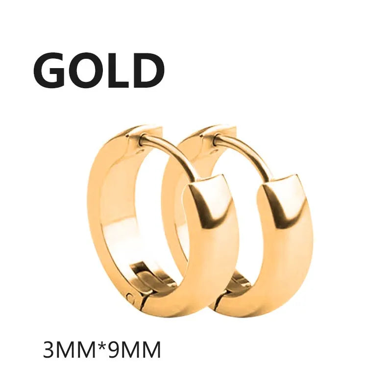 1 Pairs Multi Types Unisex Black Gold Color Stainless Steel Earring For Women Men Punk Gothic Piercing Fake Earrings Jewelry - Live Store 4U