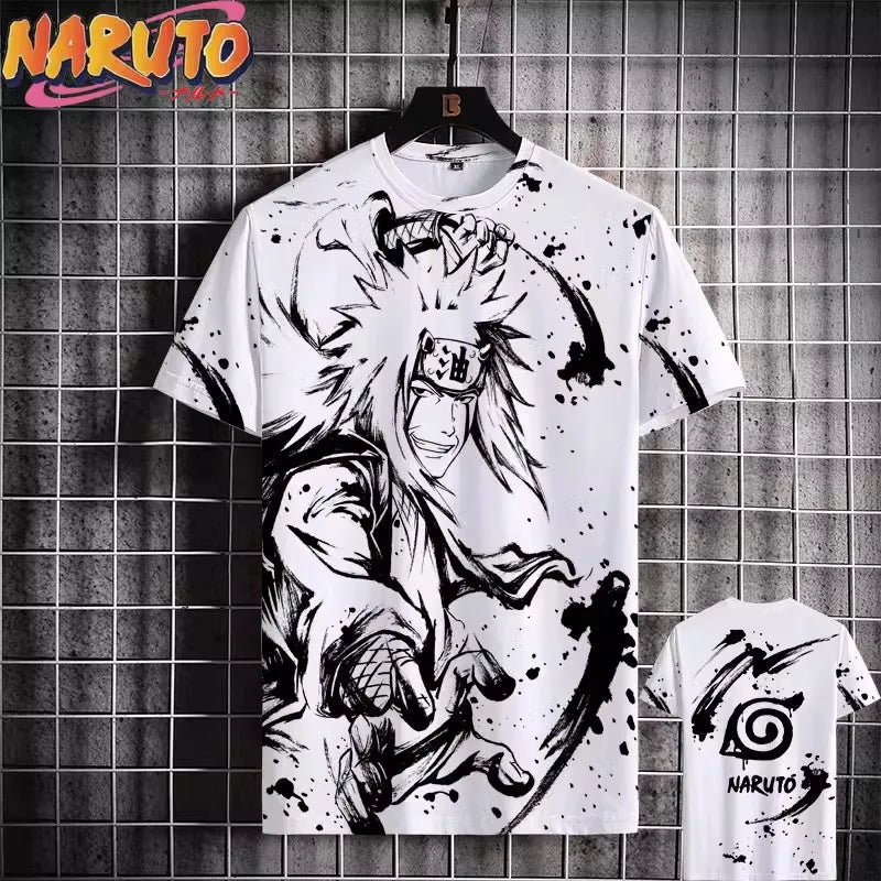 MINISO Naruto Men's T Shirt Japanese Anime 3D Prints Casual Short Sleeve Tees Street Oversized Clothing Fashion Cartoon T-Shirts - Live Store 4U