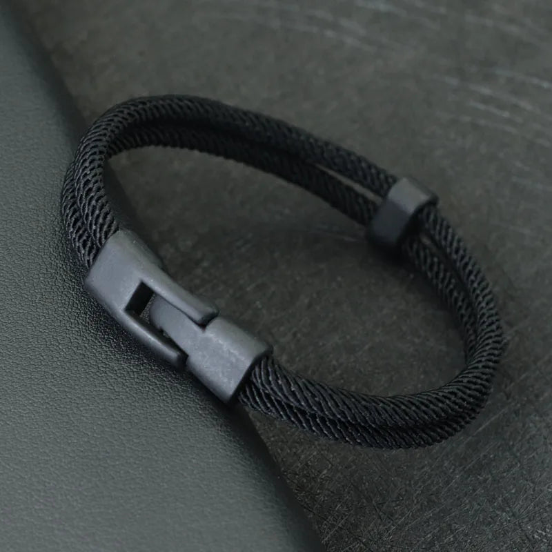 New Fashion Men Bracelet Thread Double Layer Detachable Matching Stackable Braslet Leisure Accessories Hombre Erkek Bileklik - Live Store 4U