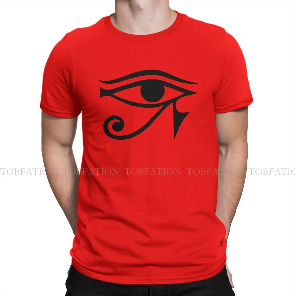 Horus Eye O Neck TShirt Eye of Horus Egyptian Pure Cotton Original T Shirt Man's Clothes Fashion Fluffy