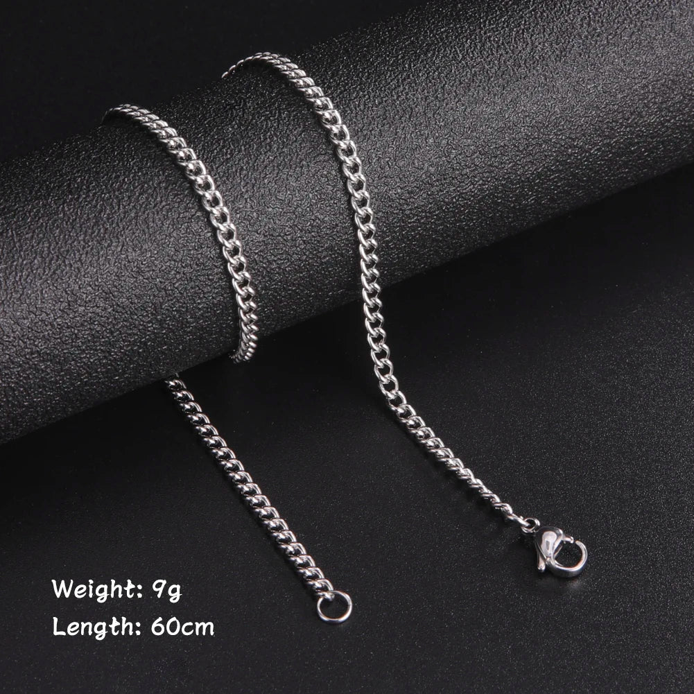 Skyrim Fashion 60cm Long Box Chain Necklace Men Stainless Steel Black Gold Color Link Chains Basic Punk Jewelry Wholesale - Live Store 4U