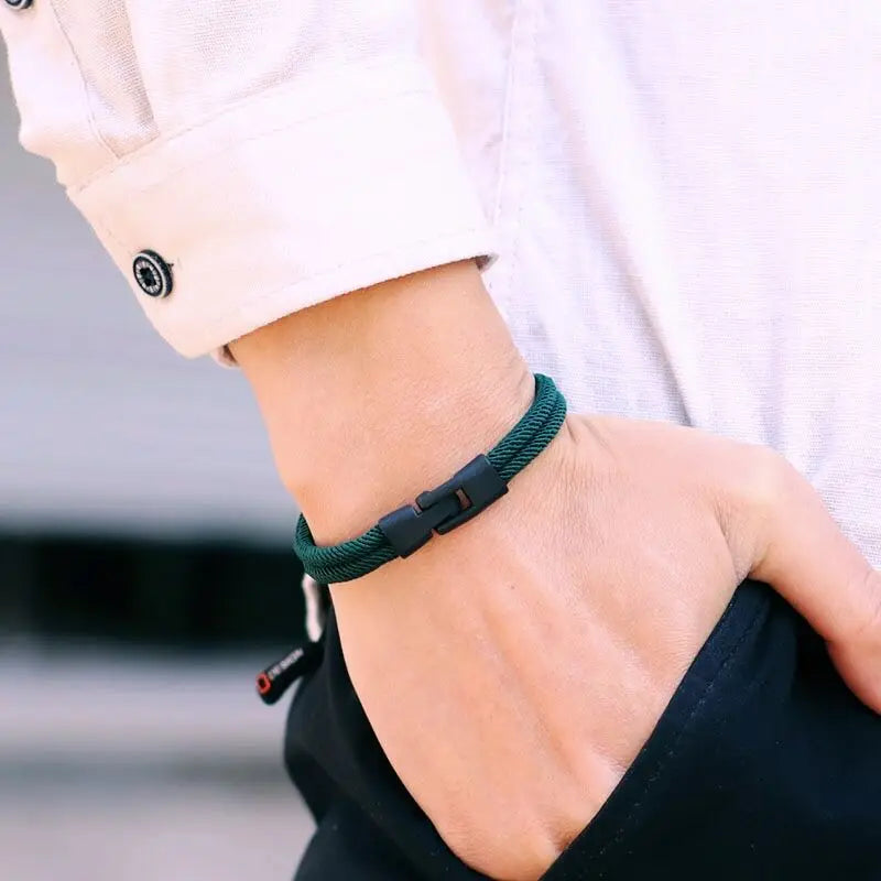 New Fashion Men Bracelet Thread Double Layer Detachable Matching Stackable Braslet Leisure Accessories Hombre Erkek Bileklik - Live Store 4U