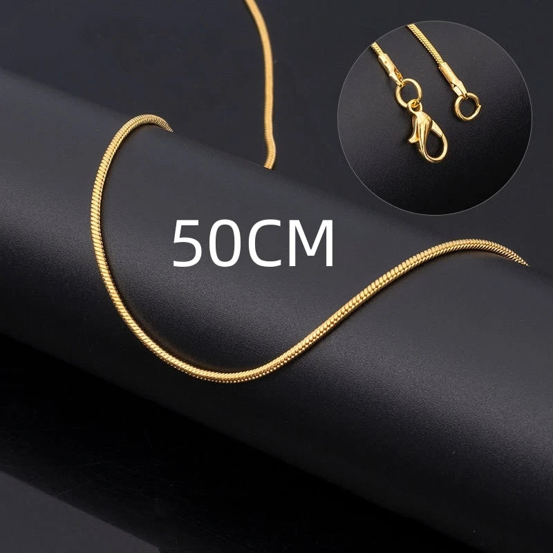 Vintage Gold Color Stainless Steel Snake Chain Necklace For Women Fashion Clavicle Chain Necklace Men Party Jewelry Accessories - Live Store 4U
