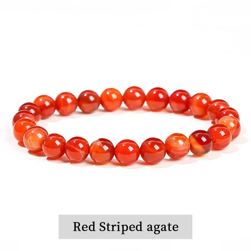 JD 6 8 10mm Natural Stone Beaded Bracelet Obsidian Fluorite Quartz Jasper Healing Beads Bangles Women Men Stretch Yoga Jewelry - Live Store 4U