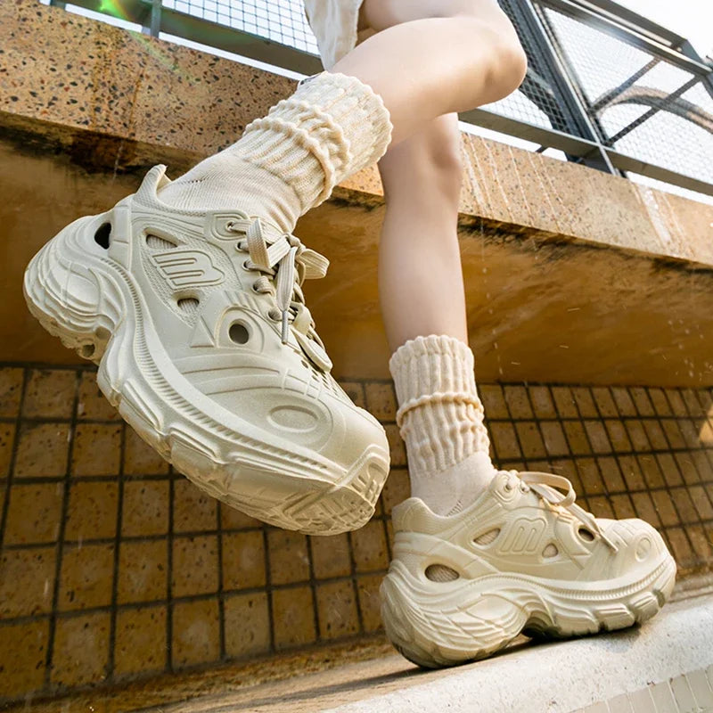 2025 Summer New Fashion Breathable Chunky Sneakers Women EVA Non Slip Wading Platform Shoes Woman Outdoor Thick Sole Sports Shoe