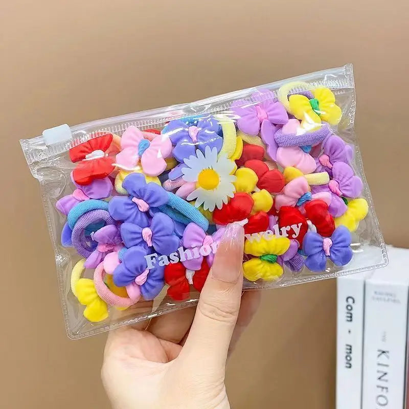 10/20Pcs/Set Cute Cartoon Rubber Elastic Hair Bands Girls Not Hurt Hair Small Scrunchie Kids Sweet Hair Ties Hair Accessories