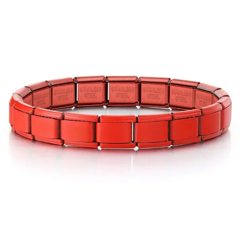 2025 New Men and Women Starry Colors 18 Pieces Italian Charm Fit 9mm Stainless Steel Modular Bracelet Wholesale Jewelry - Live Store 4U