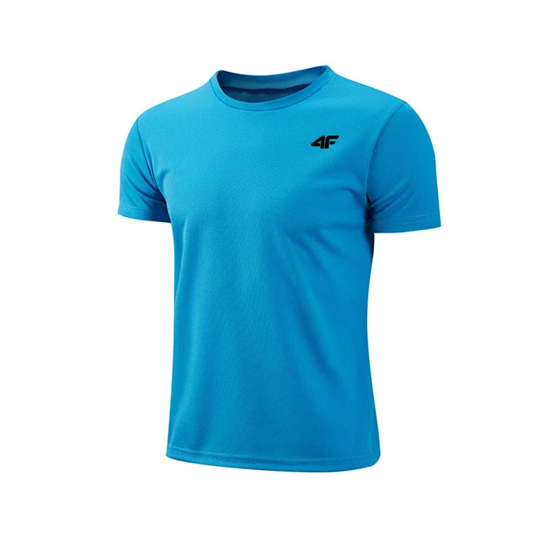 Men's Summer Exercise Trainning T-shirt High Quality Breathable Quick Dry Short Sleeved Top Marathon Gym Fitness Basketball Tees - Live Store 4U