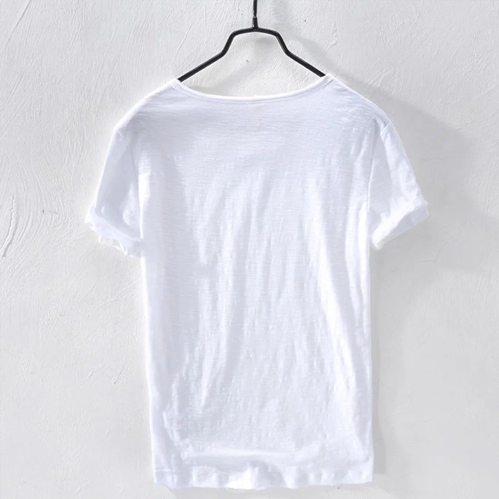 New Mens T Shirt Pure Color V Collar Short Sleeved Tops Tees Men T-Shirt 10colors slim Man T-Shirts Fitness For Male Clothes - Live Store 4U