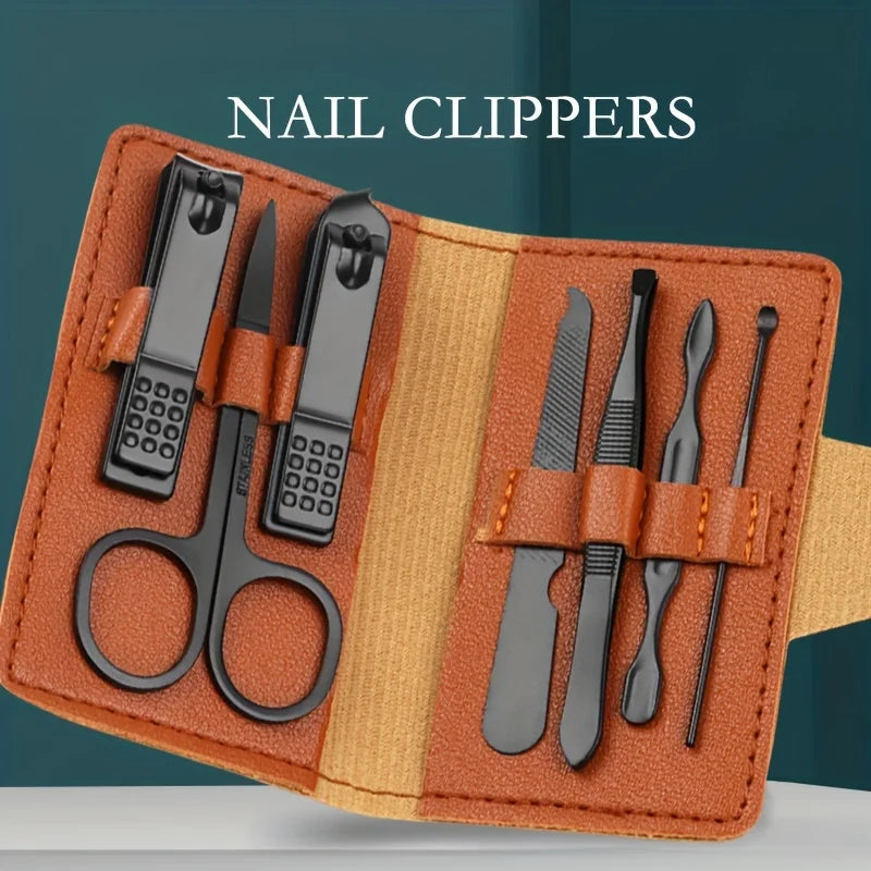Professional Nail Clippers Set for Men, Stainless Steel Portable Nail Cutter Kit, High Carbon Steel Blade, Portable set