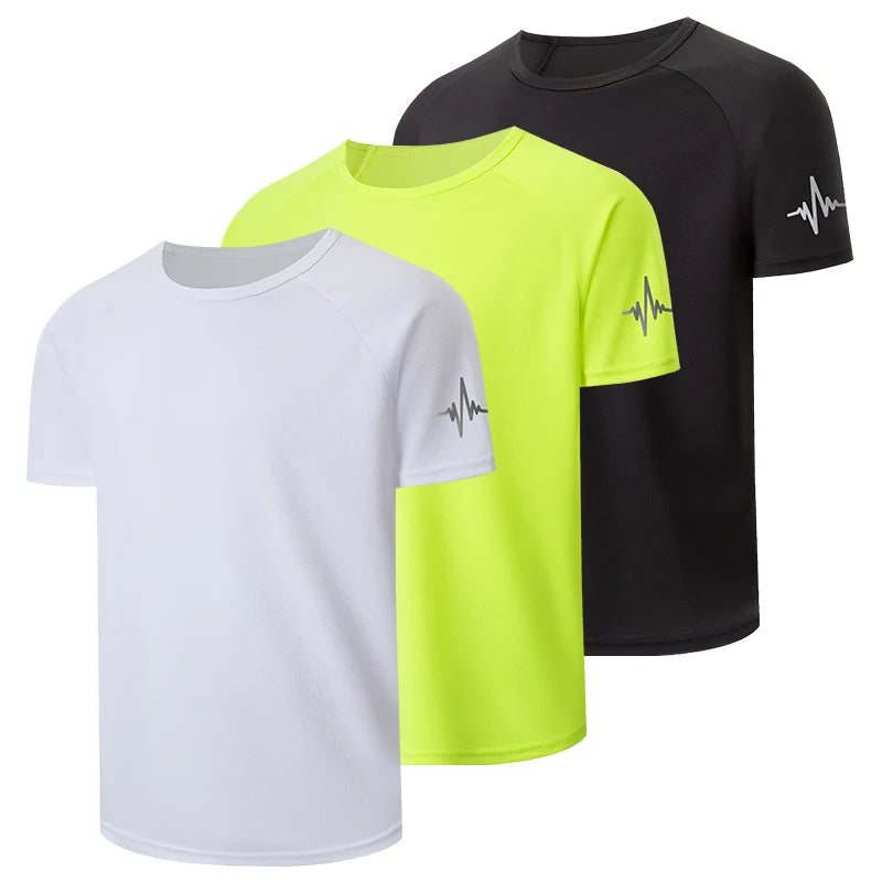 1/3/4 Pieces Summer Men's Printed Quick-drying Breathable Short-sleeved Plus Size Loose Sports Casual T-shirt Multicolor Choice - Live Store 4U