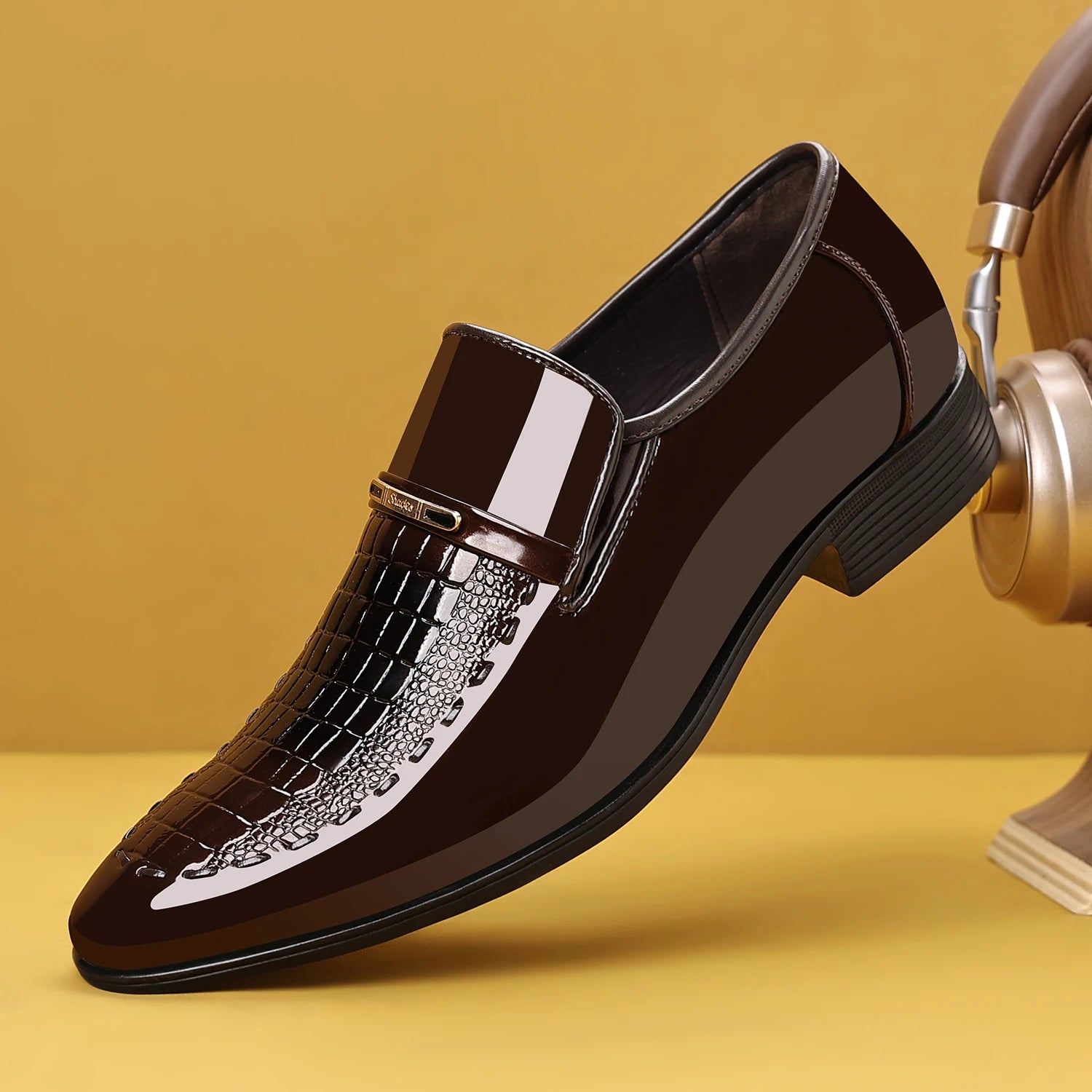 men's dress shoes elegant animal texture wedding office party summer slip-on commuting classic men's formal shoes