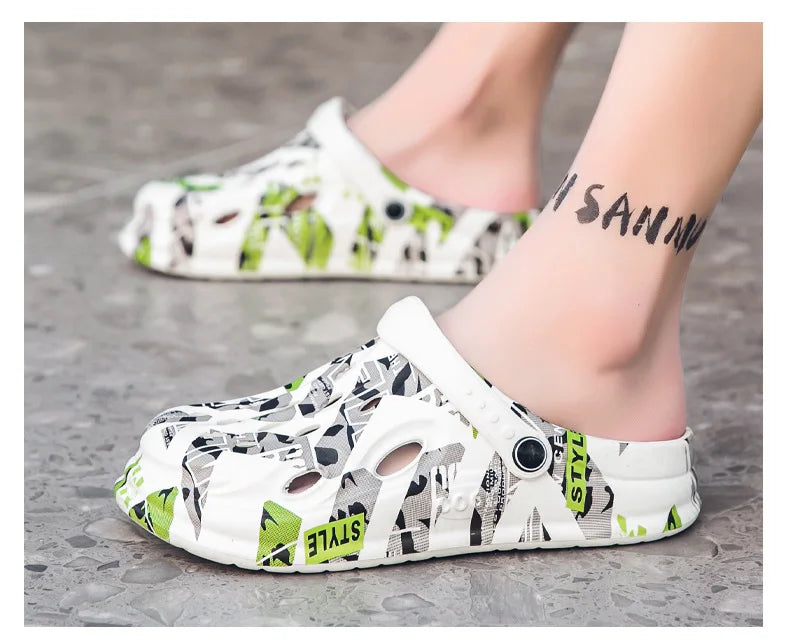 Big Size 49 Men's Sandals Summer Outdoor Beach Shoes Thick Soles Non-slip Garden Shoes Eva Soft Slippers Clogs