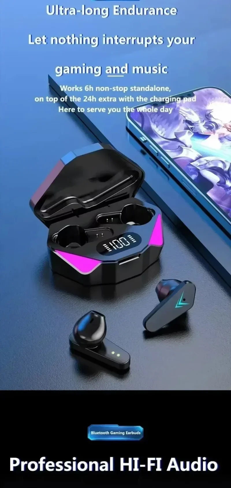 NEW X15 TWS Earphones Bluetooth Wireless Gamer Headphones 65ms Low Latency Earbuds Fone Gamer Headset Gamer With Mic Handfree
