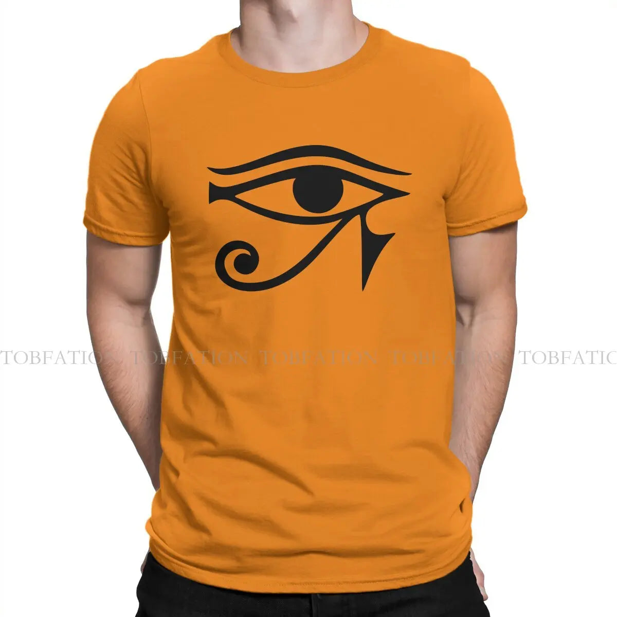 Horus Eye O Neck TShirt Eye of Horus Egyptian Pure Cotton Original T Shirt Man's Clothes Fashion Fluffy