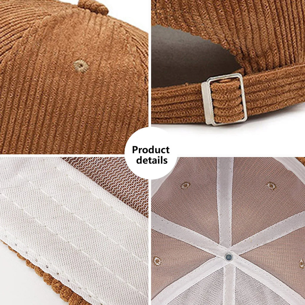 Fashion Suede Baseball Cap Men and Women Autumn and Winter Solid Retro Corduroy Hat Hip Hop Hat Unisex Street Adjustable Sun Hat