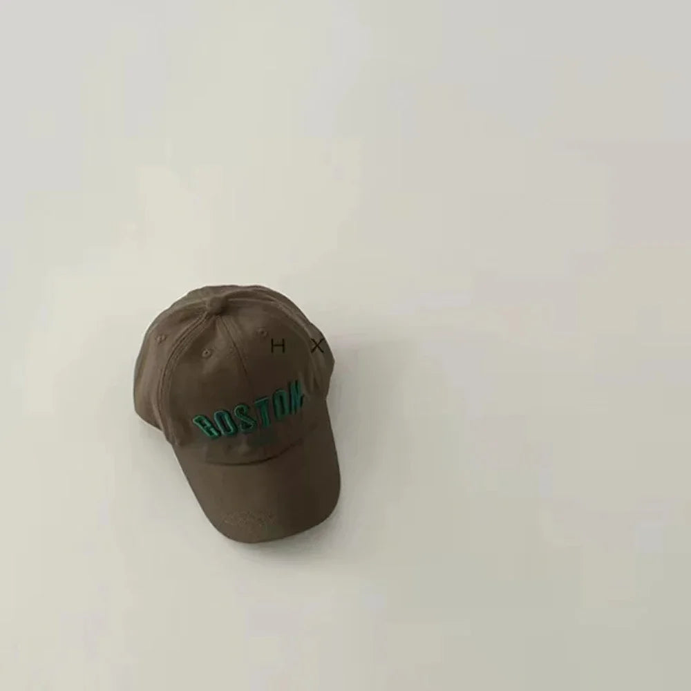 Children's Hats Boys And Girls Four Seasons Korean Version Of The Embroidered Letters Duck Tongue Cap Fashion Baby Baseball Cap