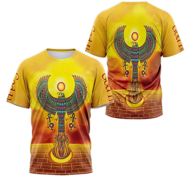 Ancient Egypt Pharaoh Anubis Pattern 3D Print T-Shirts Men Women Short Sleeve T Shirt Unisex Harajuku Y2k Tees Tops Kids Clothes