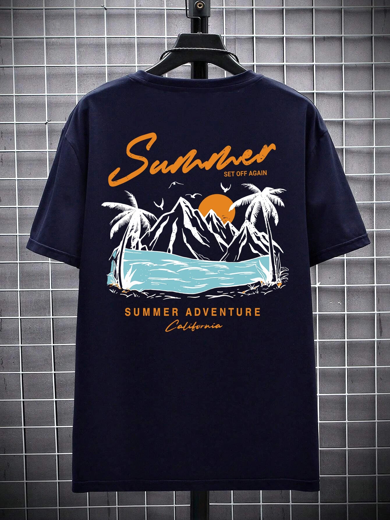 Summer Set Off Again Adventure California Mens T-Shirt Cotton Loose Tee Clothing Fashion Sweat Clothes Oversized Summer Tops - Live Store 4U