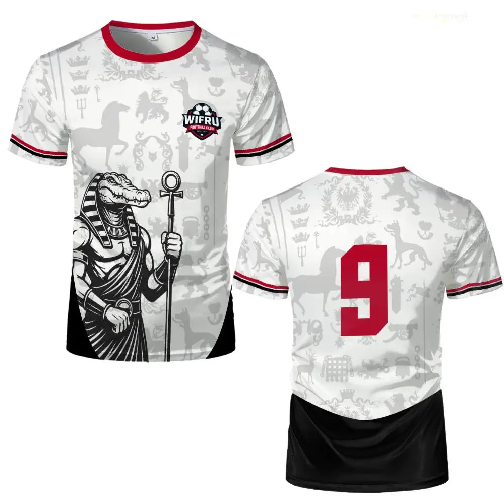 Egyptian Mythology Vintage Pattern Jersey Trend Youth Outdoor Sports Breathable T-shirt WIFRU Fashion Casual Round Neck Tops