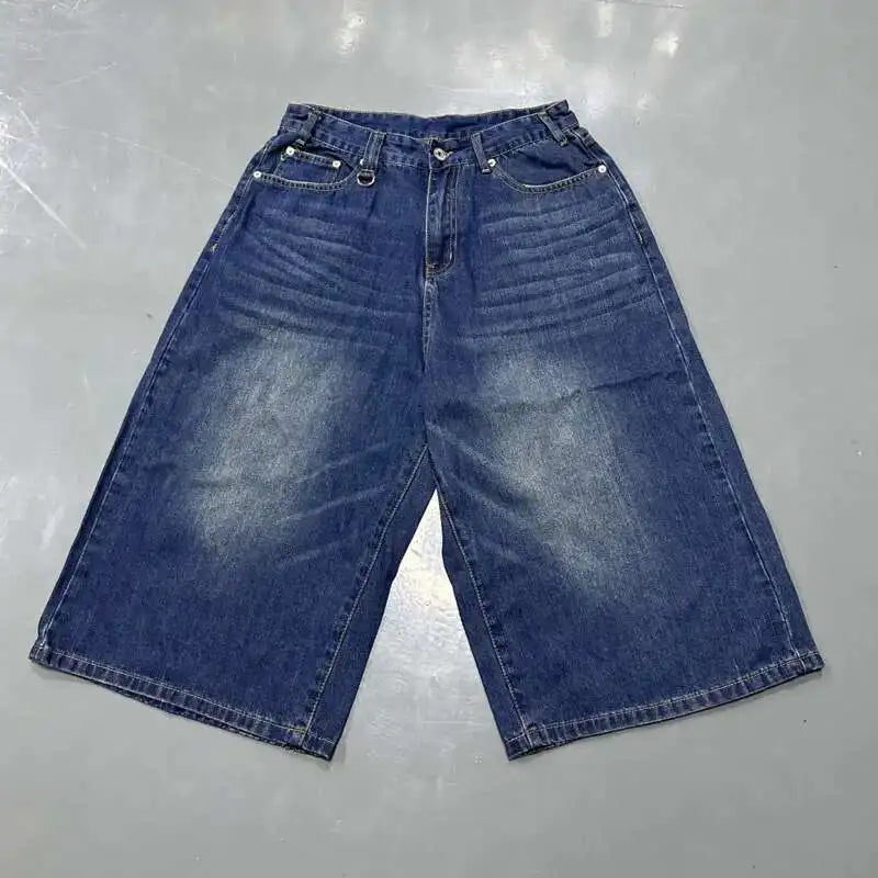 IEFB Summer Men's Denim Pants Old Blue Washed Male Jeans Straight Casual Menwear Loose Wide Leg Trousers New Fashion 9C354 - Live Store 4U