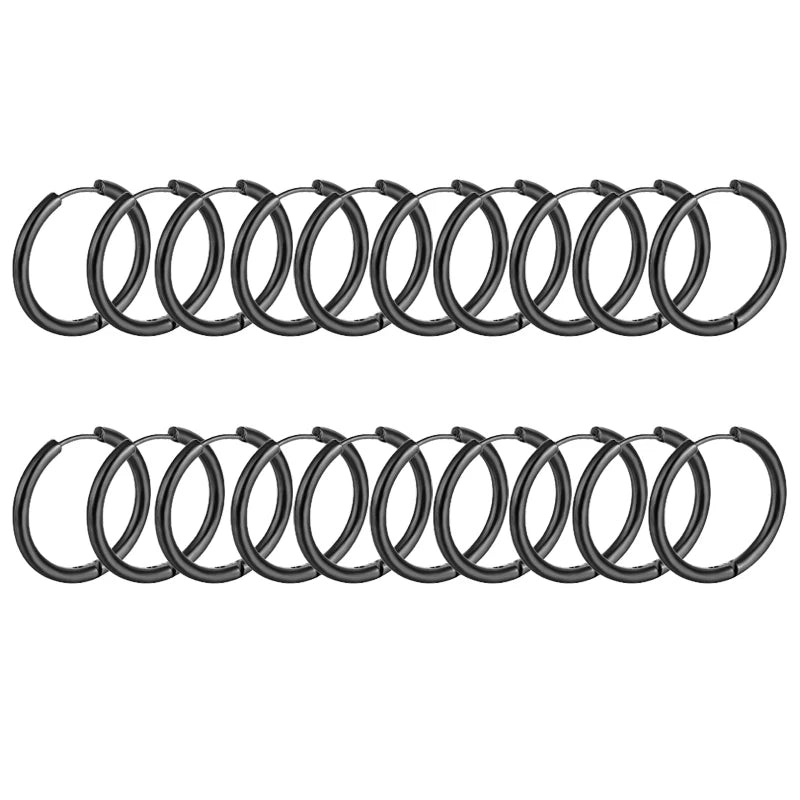 10/20Pcs Minimalist 316L Stainless Steel Small Hoop Earrings For Women Man Classic Round Earrings Fashion Ear Piercing Jewelry - Live Store 4U
