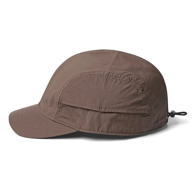 Short-brimmed solid color baseball cap  Lightweight Quick-Dry Polyester Adjustable Buckle Closure Sun Protection Breathable Brim