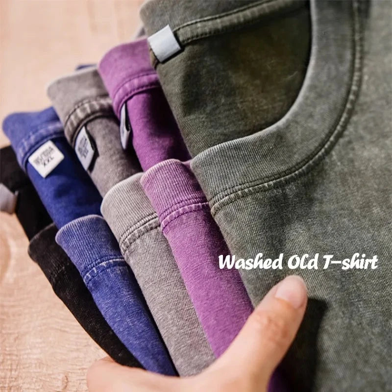 Quality Oversized Acid Washed Y2K T Shirt men Vintage T-shirts Streetwear Mineral Wash Tee Shirts boy Loose Luxury Brand Tops - Live Store 4U
