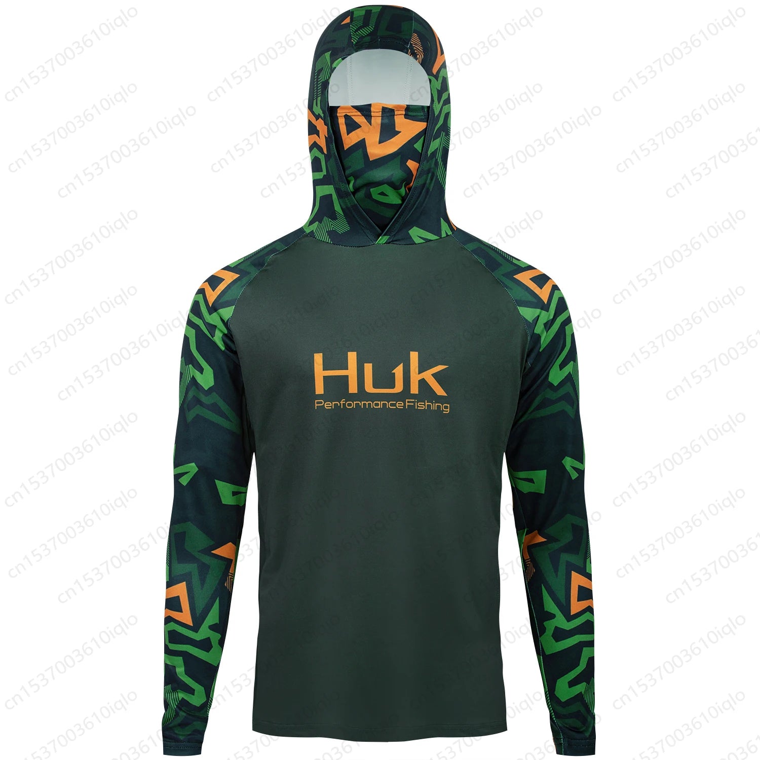 HUK UPF 50+ Long Sleeve Hooded Face Cover Fishing Shirts Quick Dry Sweatshirts Breathable UV Protection Men Fishing Jerseys - Live Store 4U