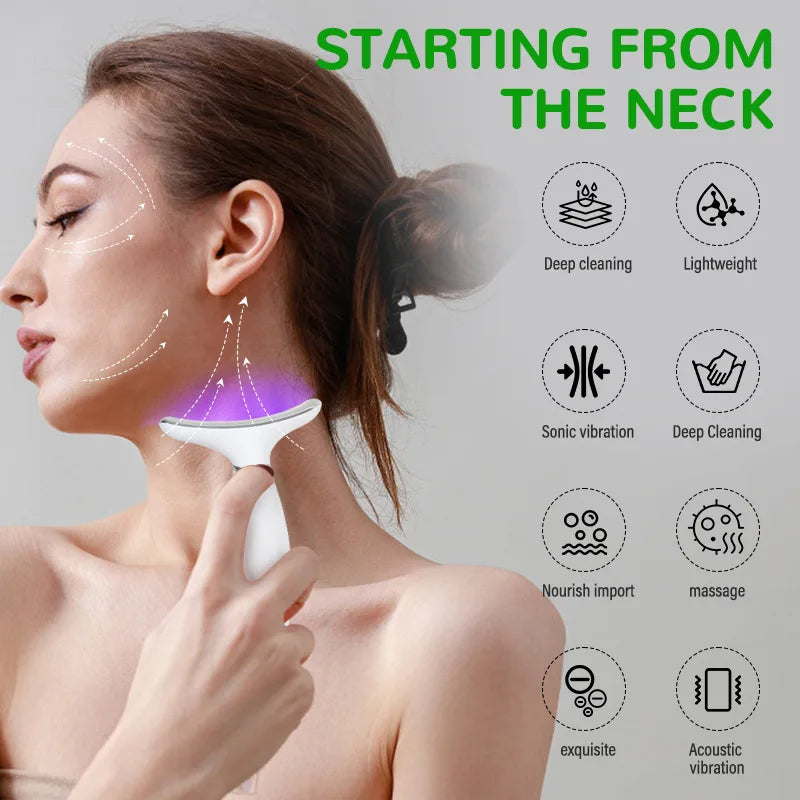 7 Color Galvanic Machines - Red Light Therapy for Face and Neck, Face Massager Tool for Wrinkles, Double Chin, Vibrating Facial