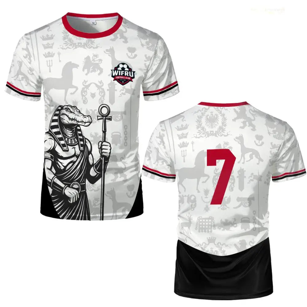 Egyptian Mythology Vintage Pattern Jersey Trend Youth Outdoor Sports Breathable T-shirt WIFRU Fashion Casual Round Neck Tops