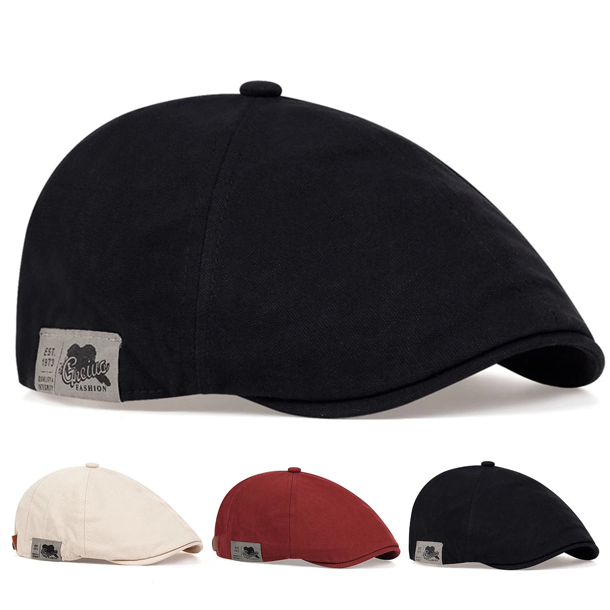 Men Side Letter Sticker Newsboy Caps British Painters Hats Spring and Autumn Adjustable Flat Cap Hip Hop Berets Peaked Cap - Live Store 4U