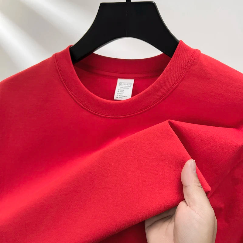 100% pure cotton summer high-end brand men's short sleeve round neck fashionable style half sleeved top breathable T-shirt - Live Store 4U