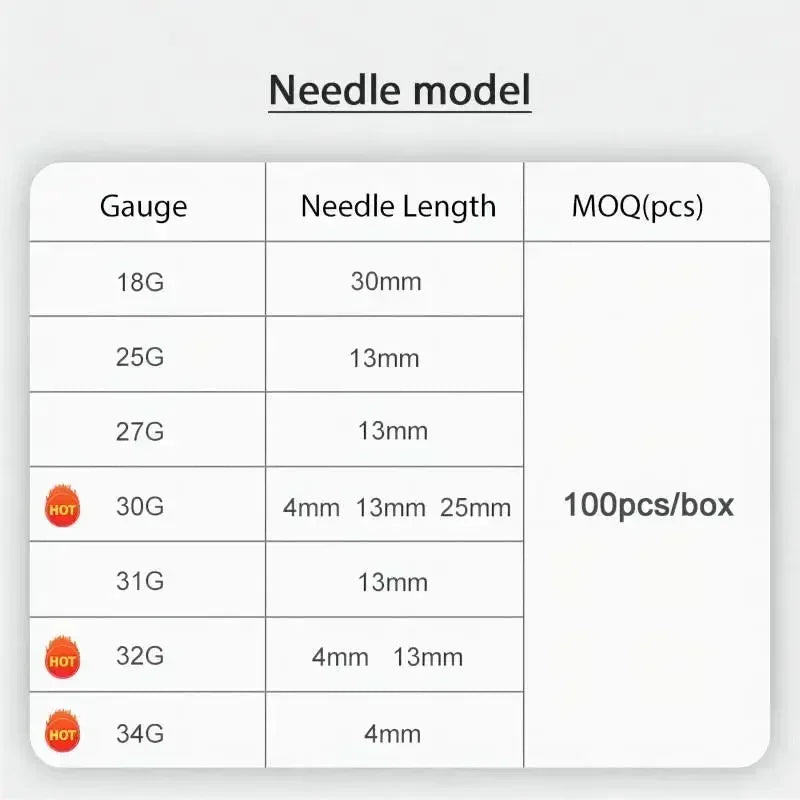 30G x4mm, 30G x13mm, 30G x25mm  Korean genuine painless beauty ultra-fine disposable tools