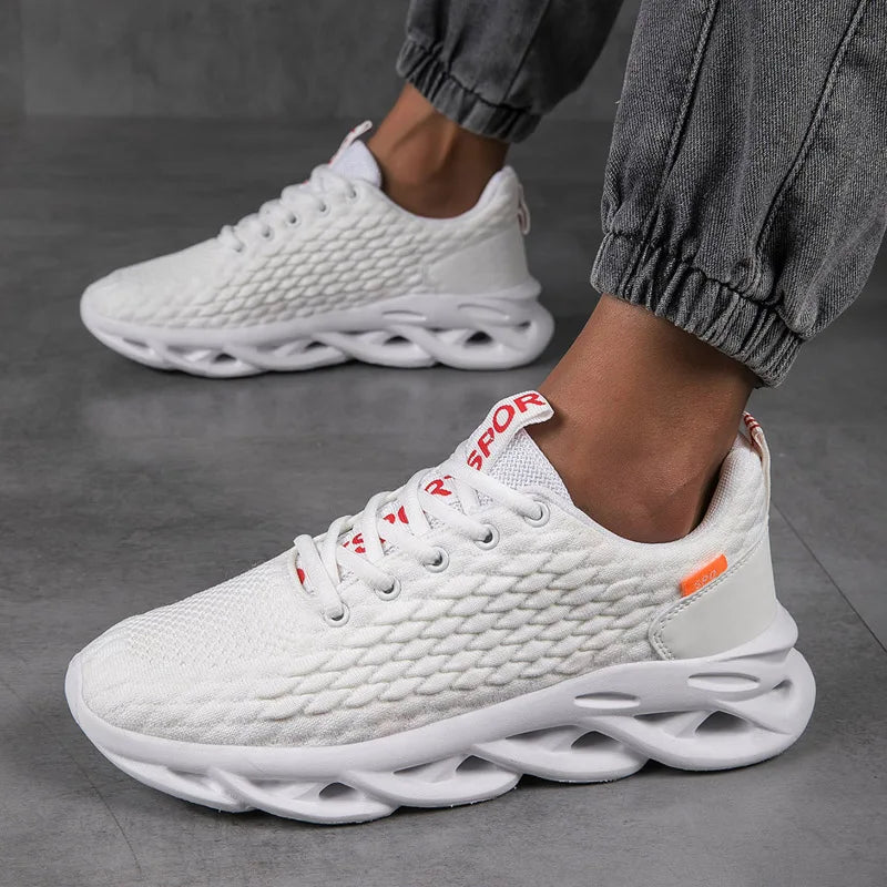 MAEDEF Summer Men's High Quality Sneaker Casual Sport Tennis Shoes Solid Color Breathable Lace-up Outdoor Running Training Shoes