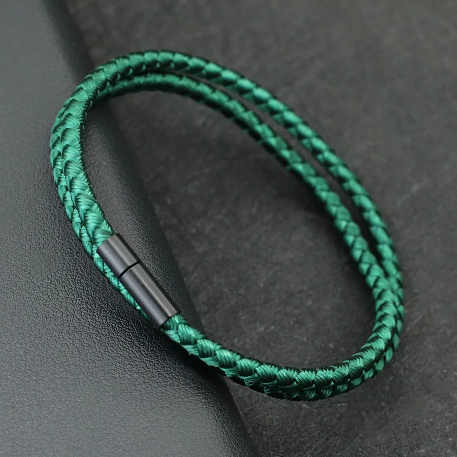 2025 New Simple Style Keel Rope Bracelet For Men Bilayer Wrap Braslet Bangle Homme Nautical Braclet Gifts For Him Pulseria Joias - Live Store 4U