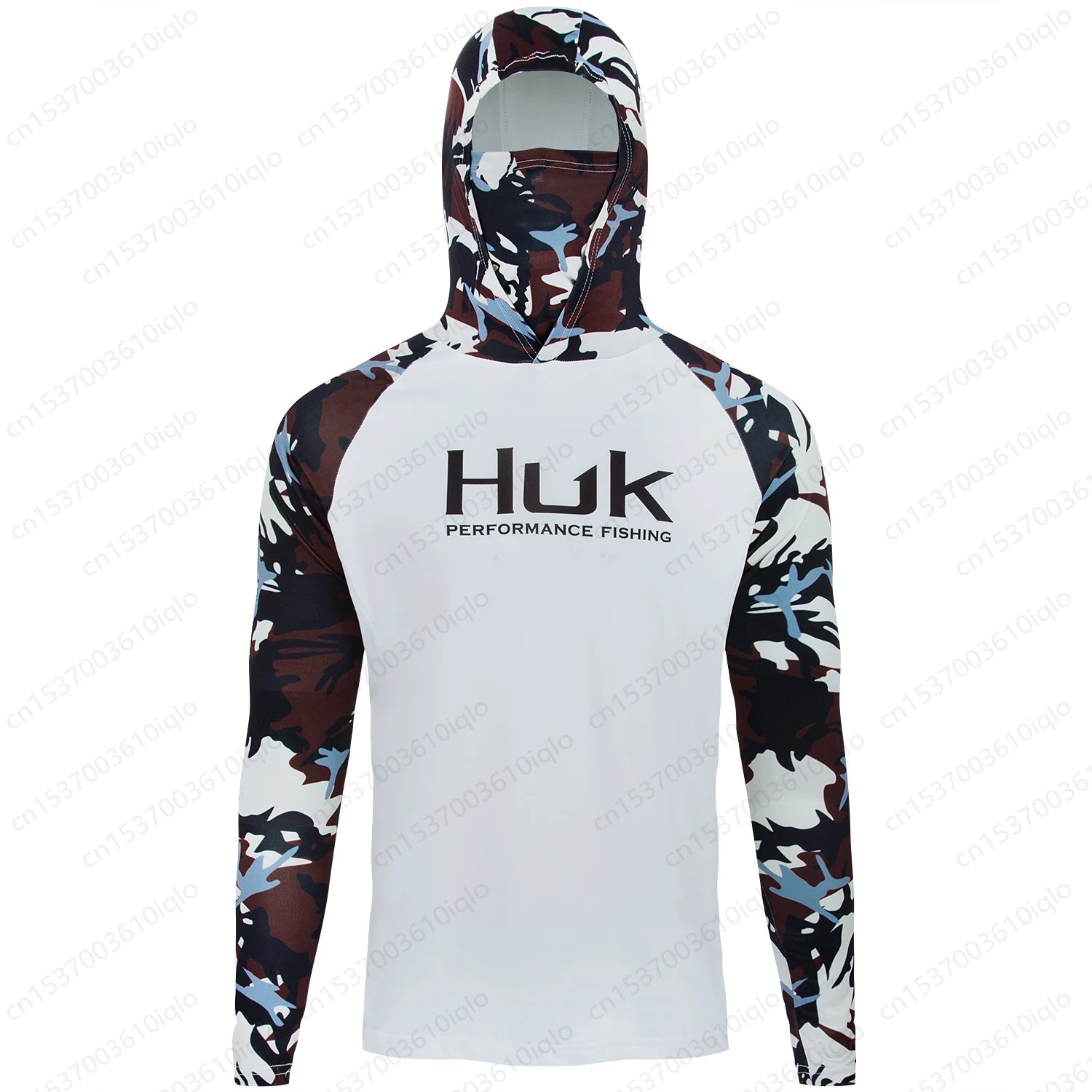 HUK UPF 50+ Long Sleeve Hooded Face Cover Fishing Shirts Quick Dry Sweatshirts Breathable UV Protection Men Fishing Jerseys - Live Store 4U