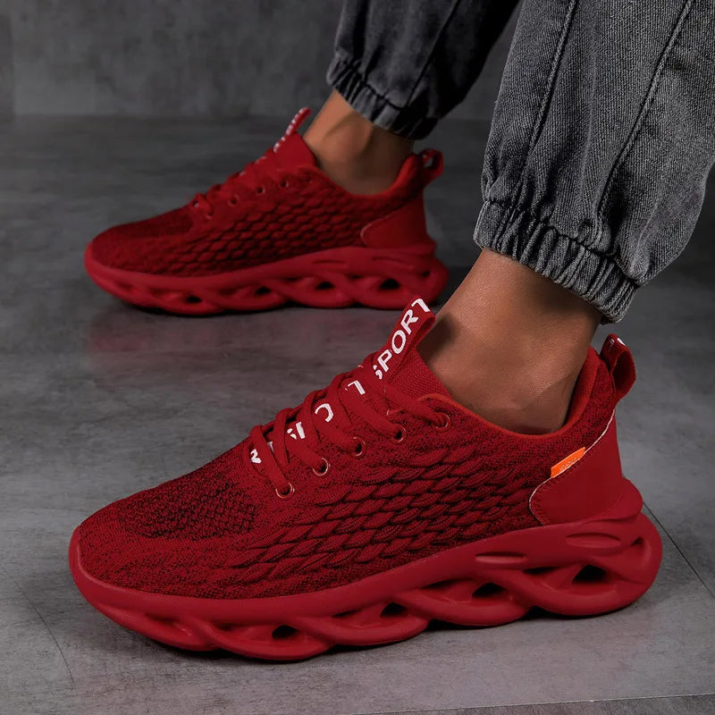 MAEDEF Summer Men's High Quality Sneaker Casual Sport Tennis Shoes Solid Color Breathable Lace-up Outdoor Running Training Shoes