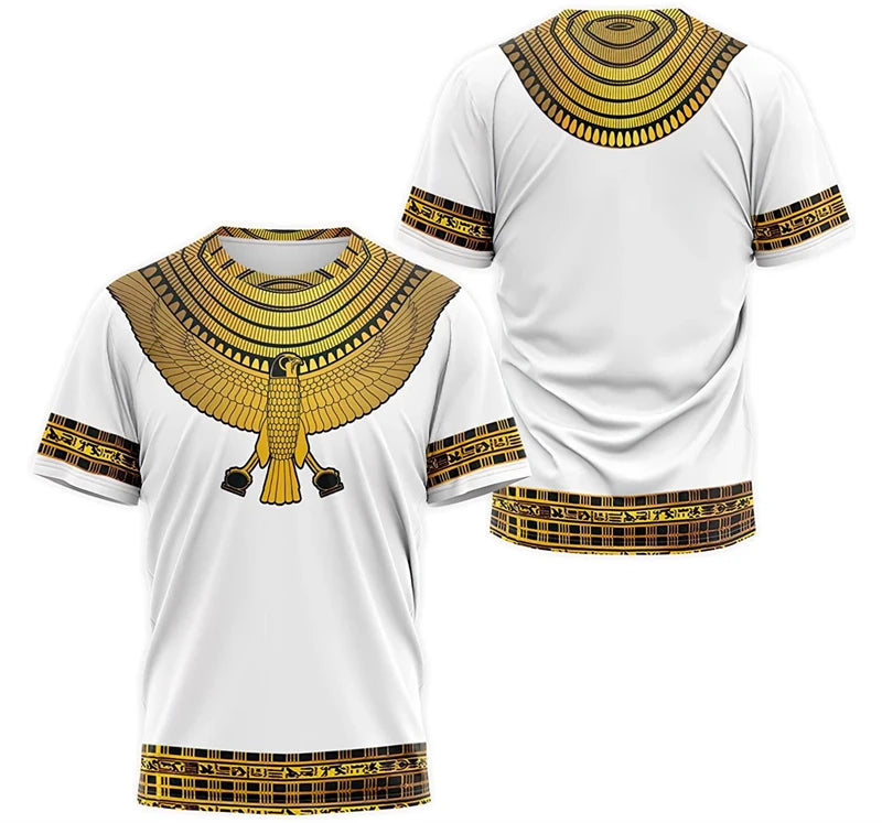 Ancient Egypt Pharaoh Anubis Pattern 3D Print T-Shirts Men Women Short Sleeve T Shirt Unisex Harajuku Y2k Tees Tops Kids Clothes