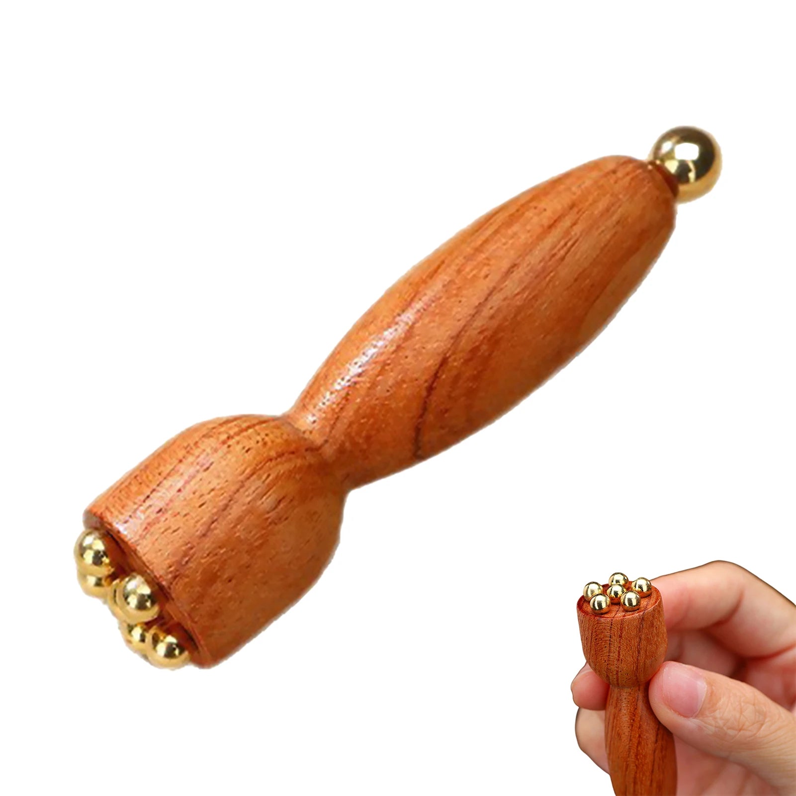 Unlock Radiant Beauty Professional Brass & Rosewood Facial Gua Sha Tool Eye Relaxation Spot Treatment & Anti-aging