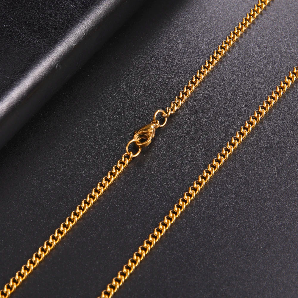 Skyrim Fashion 60cm Long Box Chain Necklace Men Stainless Steel Black Gold Color Link Chains Basic Punk Jewelry Wholesale - Live Store 4U